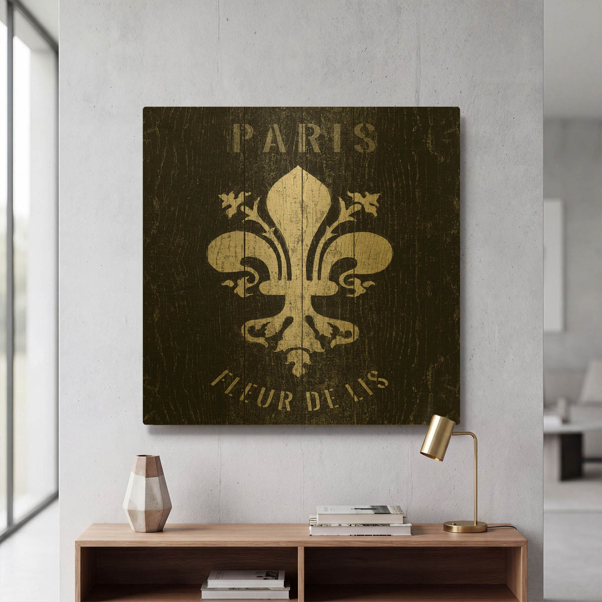 'Fleur de Lis' By Wild Apple Portfolio Gold Metal Wall Art