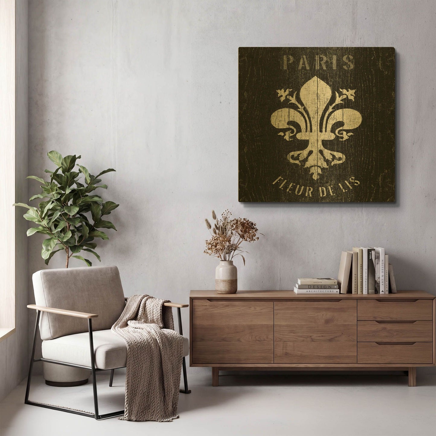 'Fleur de Lis' By Wild Apple Portfolio Gold Metal Wall Art