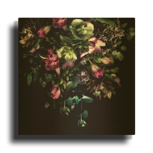 'Hellebores Bouquet' By Elise Catterall Gold Metal Wall Art
