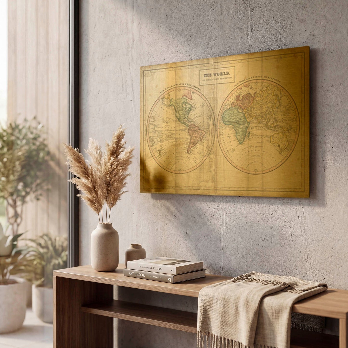 'Old World - Eastern Western' By Wild Apple Portfolio Gold Metal Wall Art