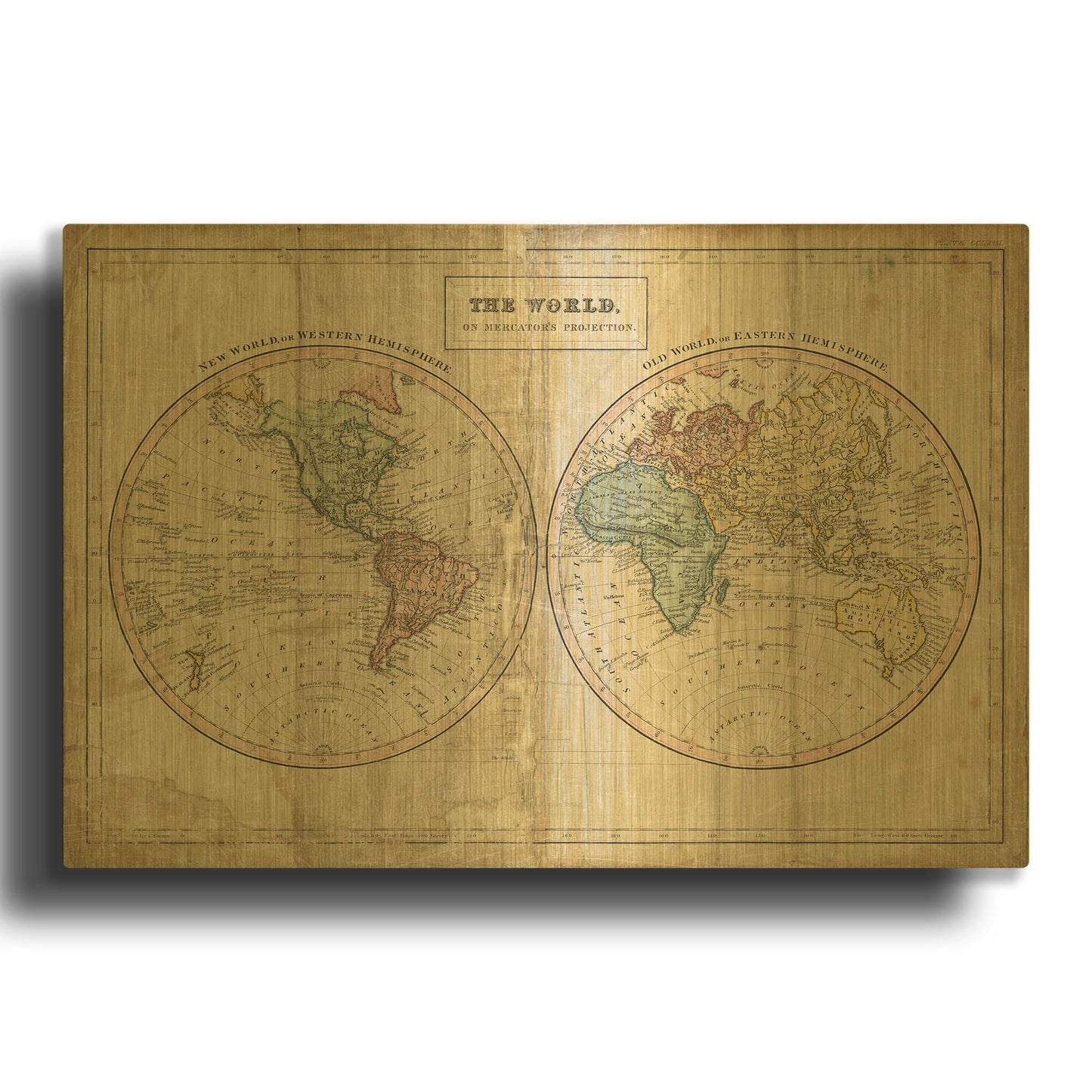 'Old World - Eastern Western' By Wild Apple Portfolio Gold Metal Wall Art