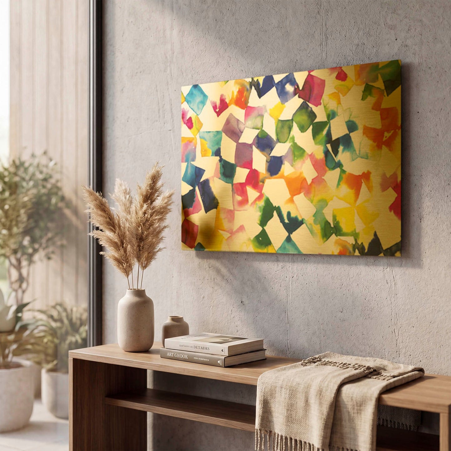 'Colorful Cubes' By Wild Apple Portfolio Gold Metal Wall Art