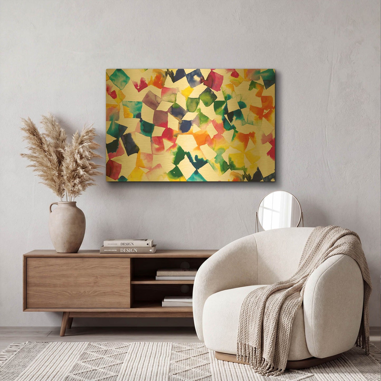 'Colorful Cubes' By Wild Apple Portfolio Gold Metal Wall Art