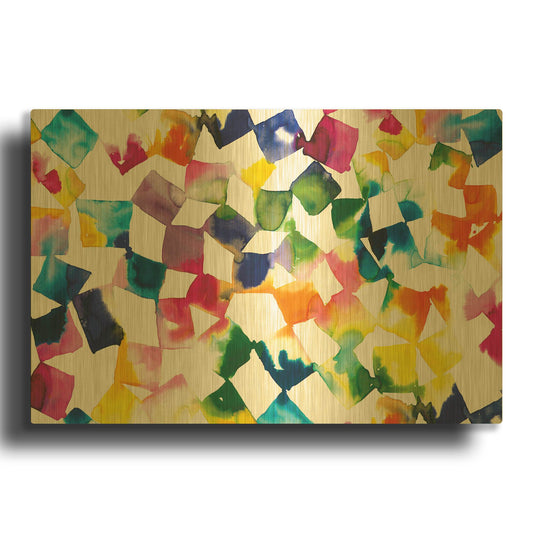 'Colorful Cubes' By Wild Apple Portfolio Gold Metal Wall Art