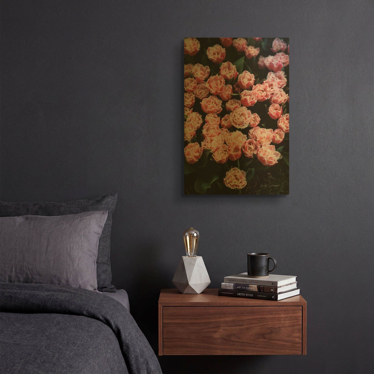 'Fringed Tulips' By Elise Catterall Gold Metal Wall Art