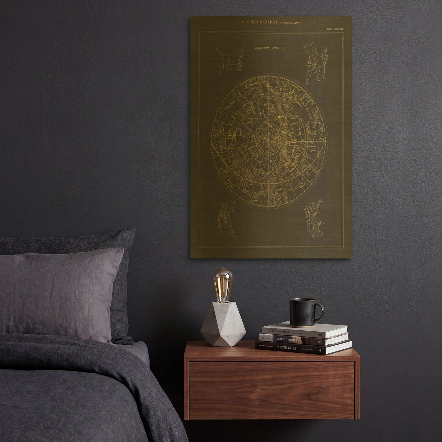 'Costellazioni I' By Wild Apple Portfolio Gold Metal Wall Art
