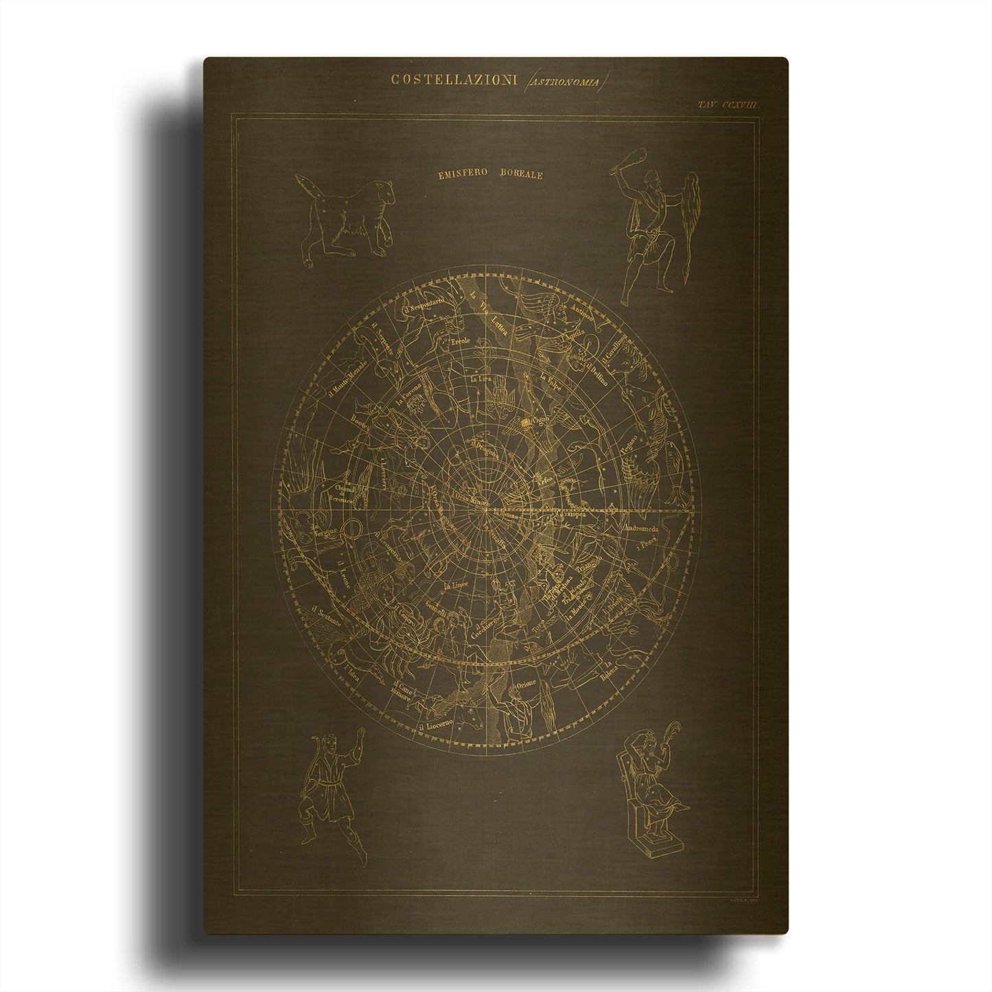 'Costellazioni I' By Wild Apple Portfolio Gold Metal Wall Art