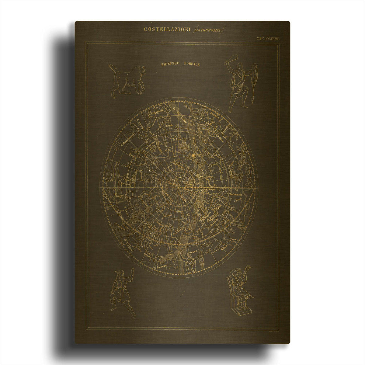 'Costellazioni I' By Wild Apple Portfolio Gold Metal Wall Art