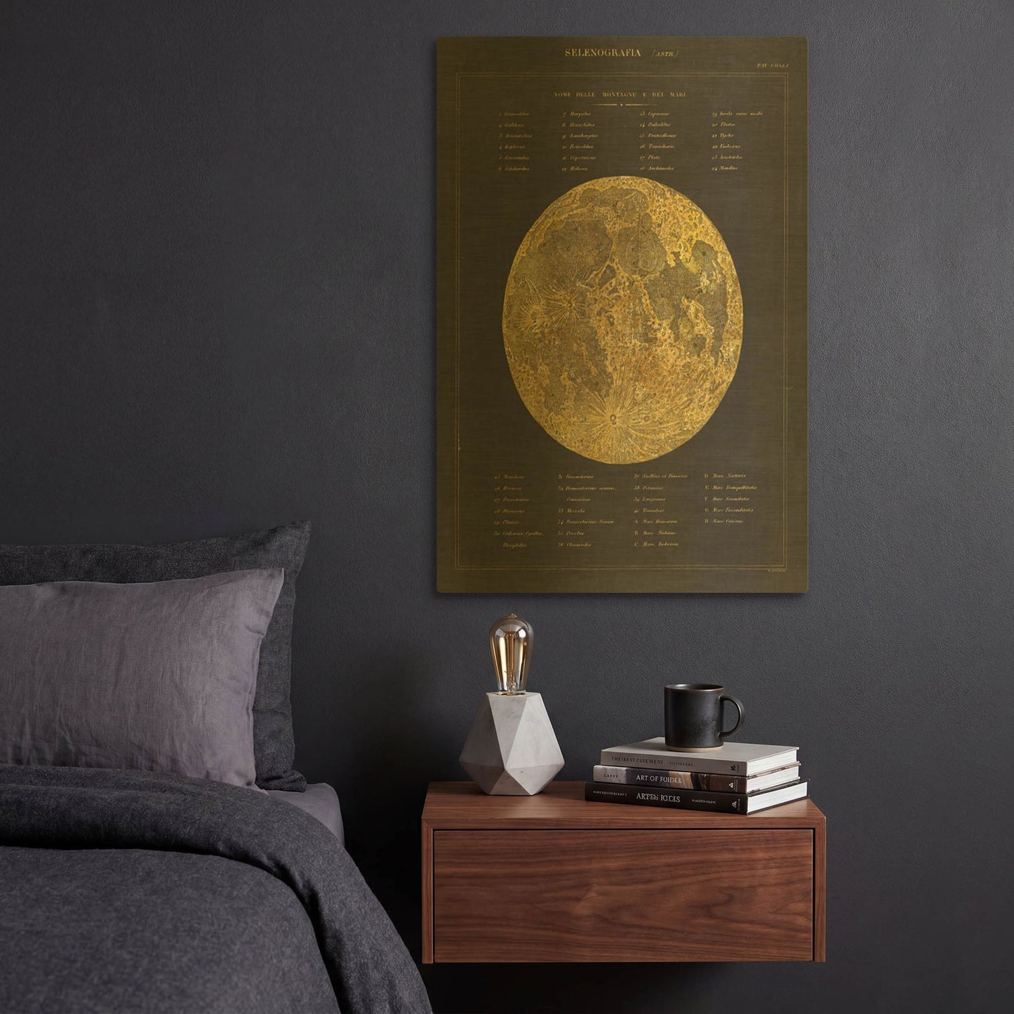 'Astronomical Chart I' By Wild Apple Portfolio Gold Metal Wall Art