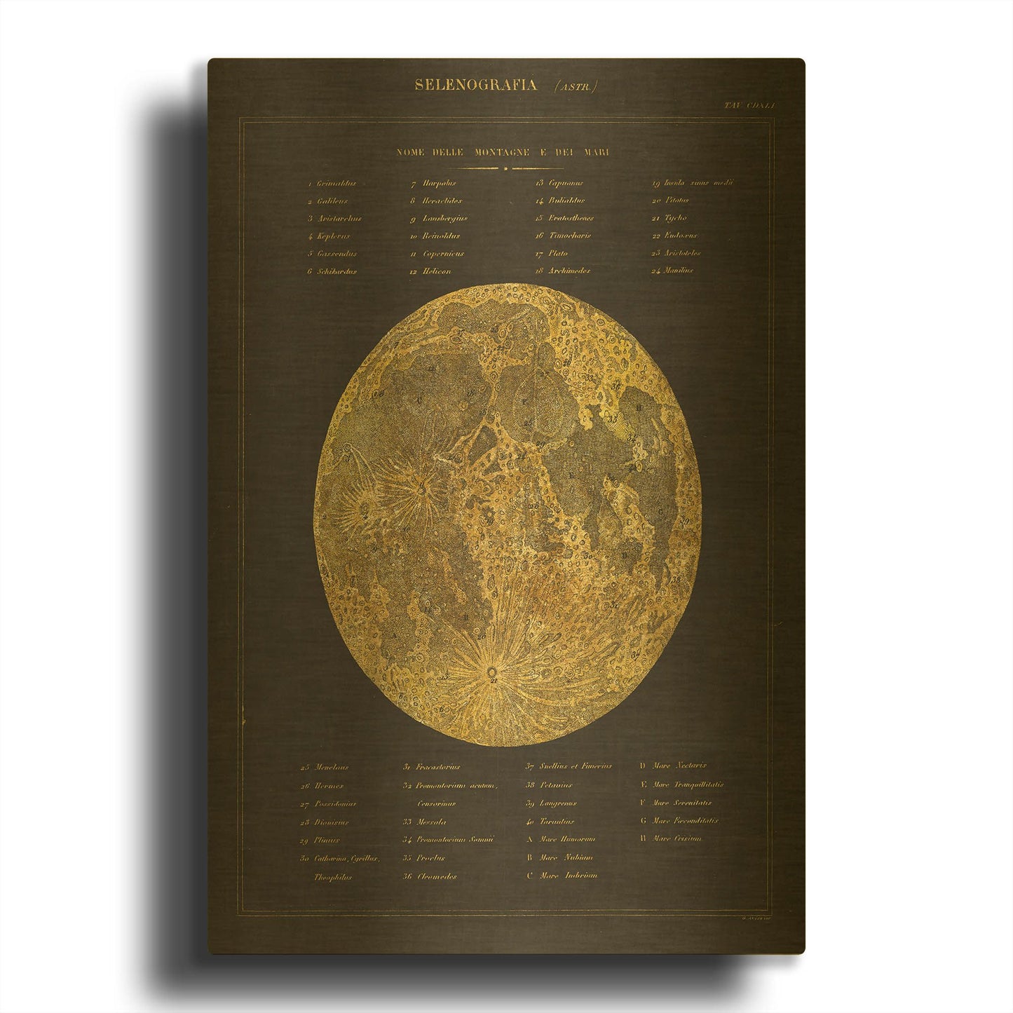 'Astronomical Chart I' By Wild Apple Portfolio Gold Metal Wall Art