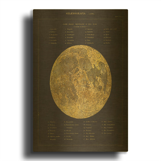 'Astronomical Chart I' By Wild Apple Portfolio Gold Metal Wall Art