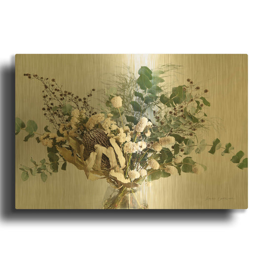 'Eucalyptus Arrangement' By Elise Catterall Gold Metal Wall Art