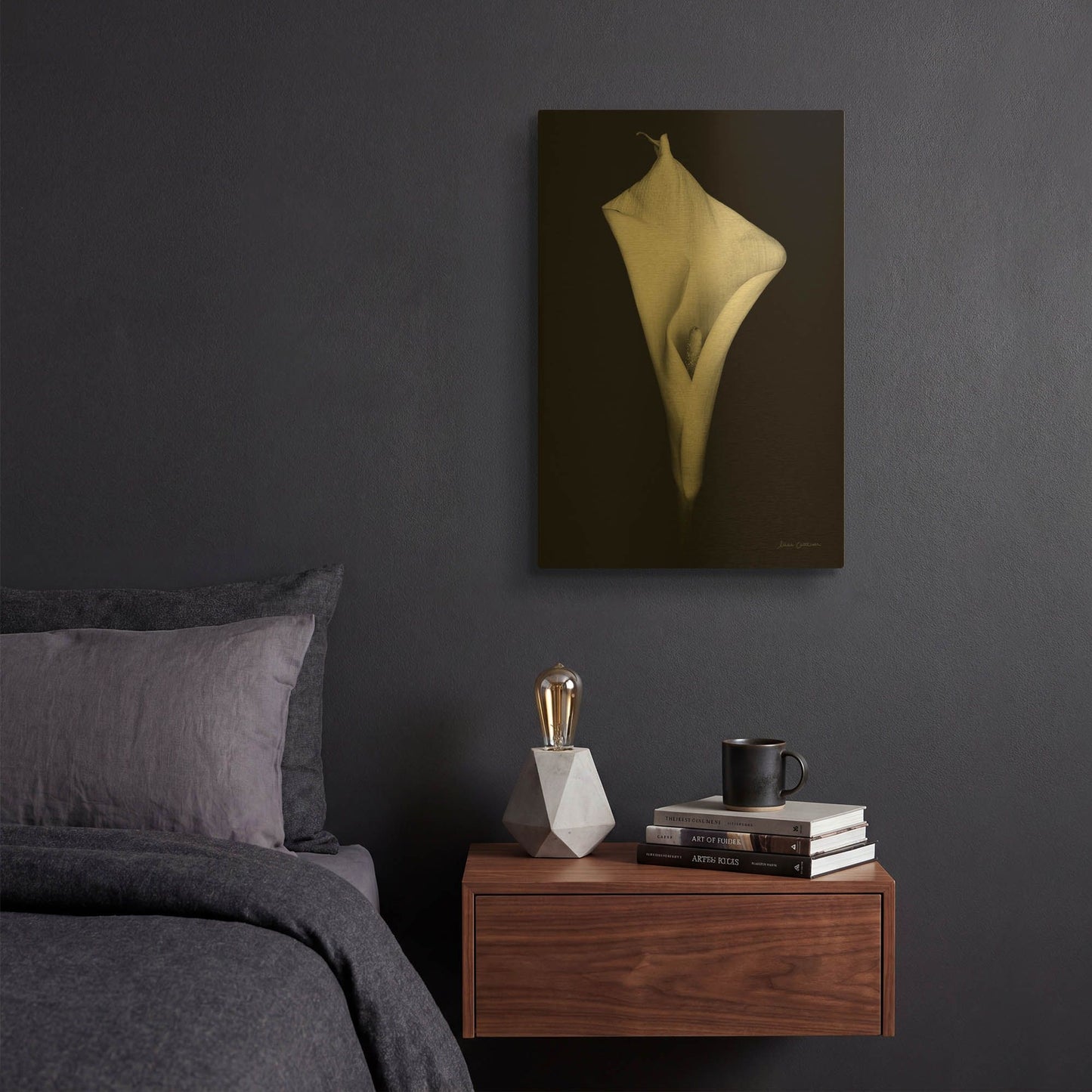 'Elegant Calla I' By Elise Catterall Gold Metal Wall Art