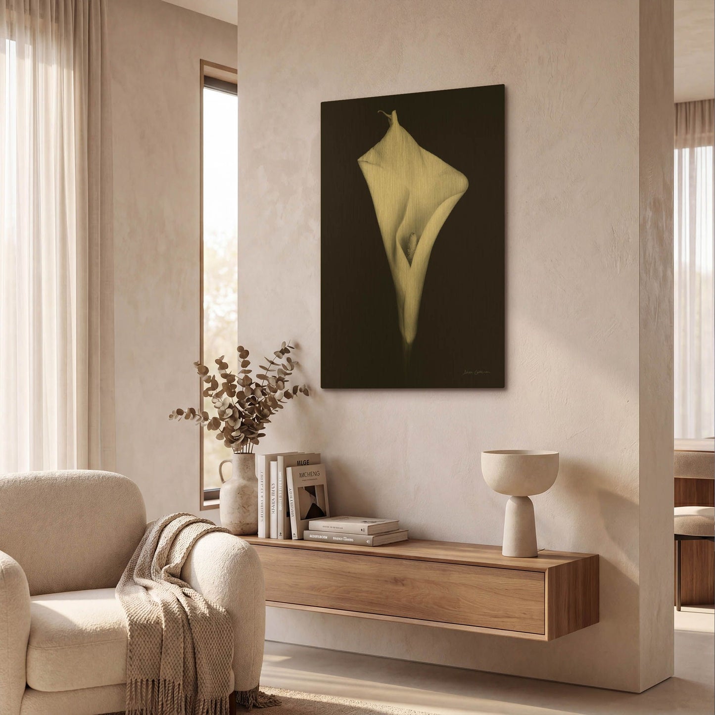 'Elegant Calla I' By Elise Catterall Gold Metal Wall Art