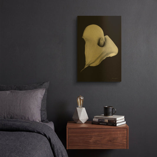'Elegant Calla III' By Elise Catterall Gold Metal Wall Art
