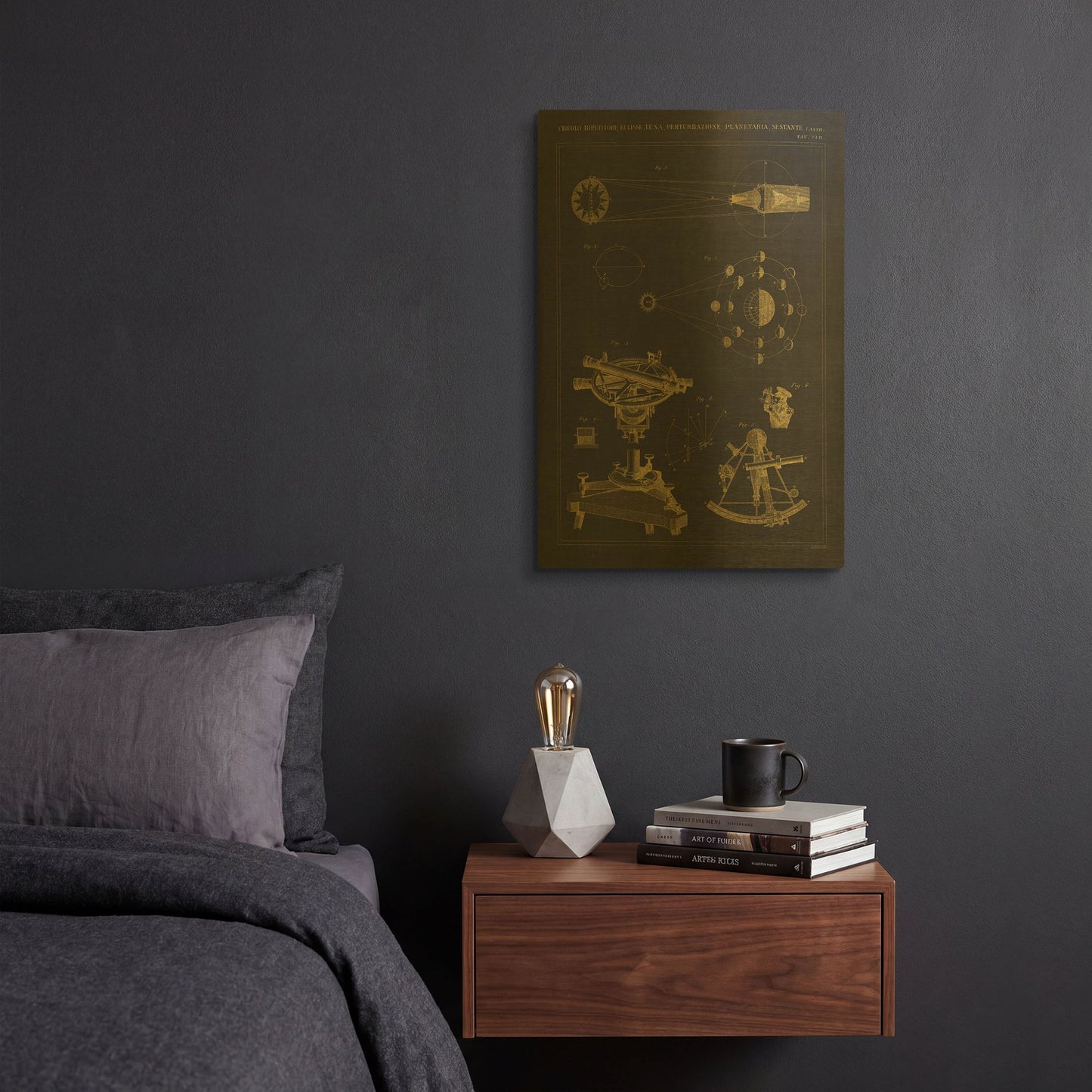 'Astronomical Chart II' By Wild Apple Portfolio Gold Metal Wall Art