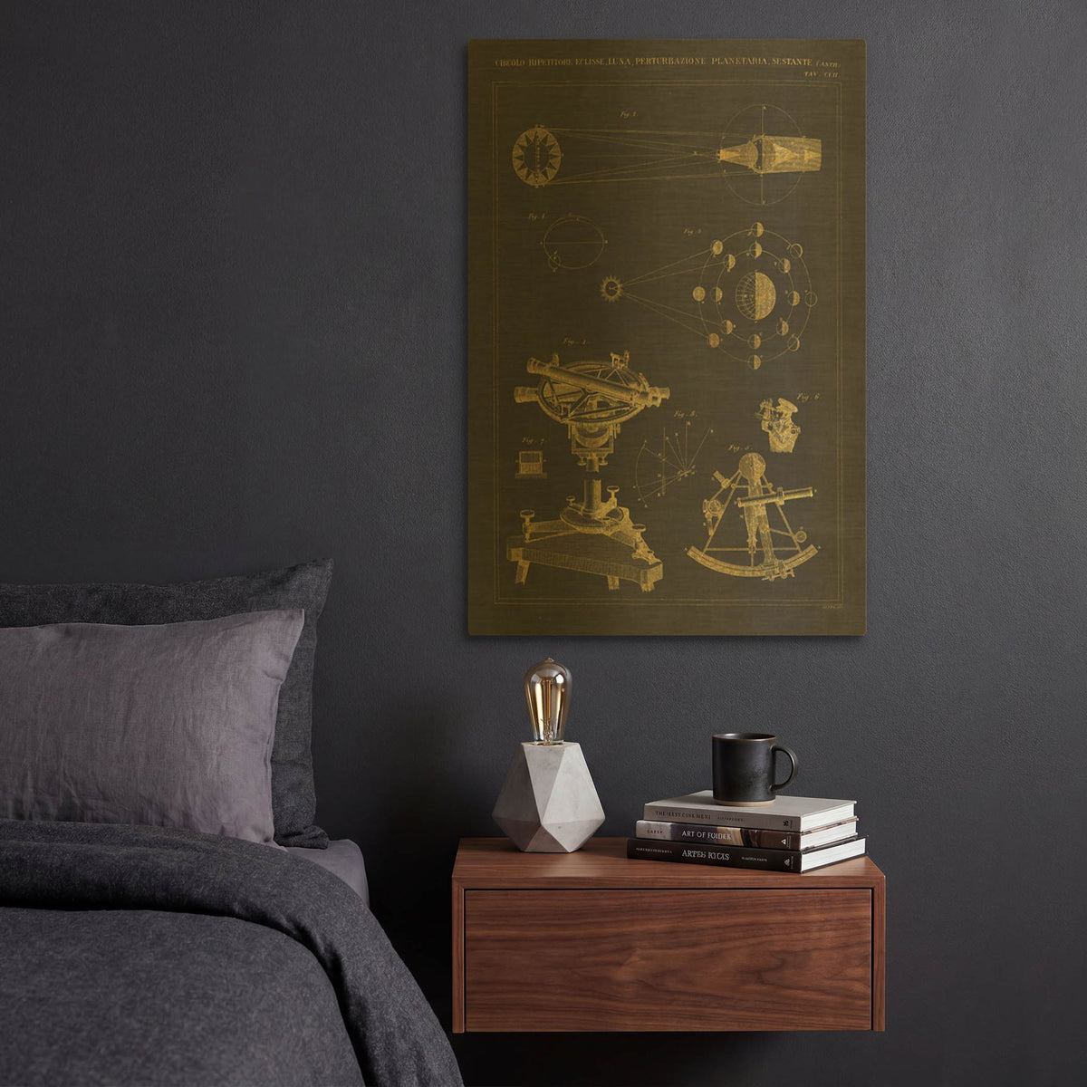 'Astronomical Chart II' By Wild Apple Portfolio Gold Metal Wall Art