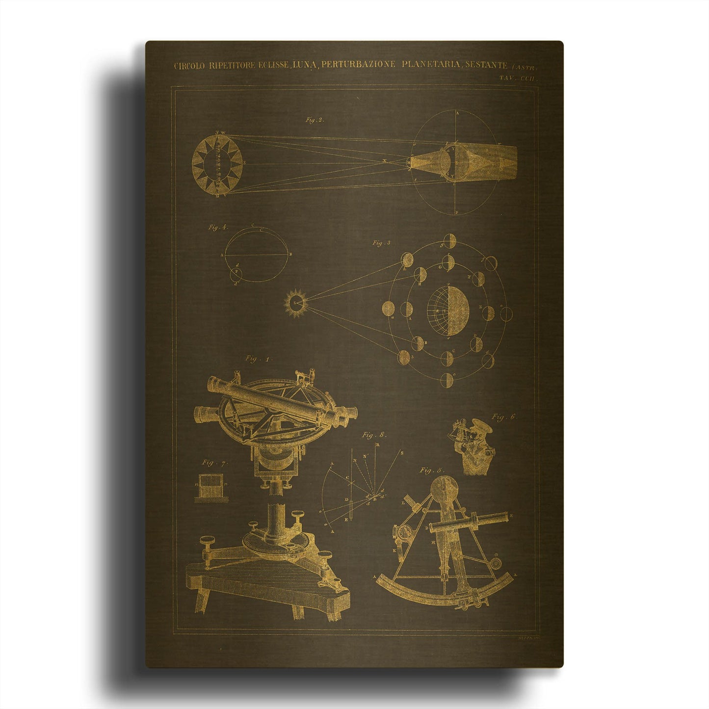 'Astronomical Chart II' By Wild Apple Portfolio Gold Metal Wall Art