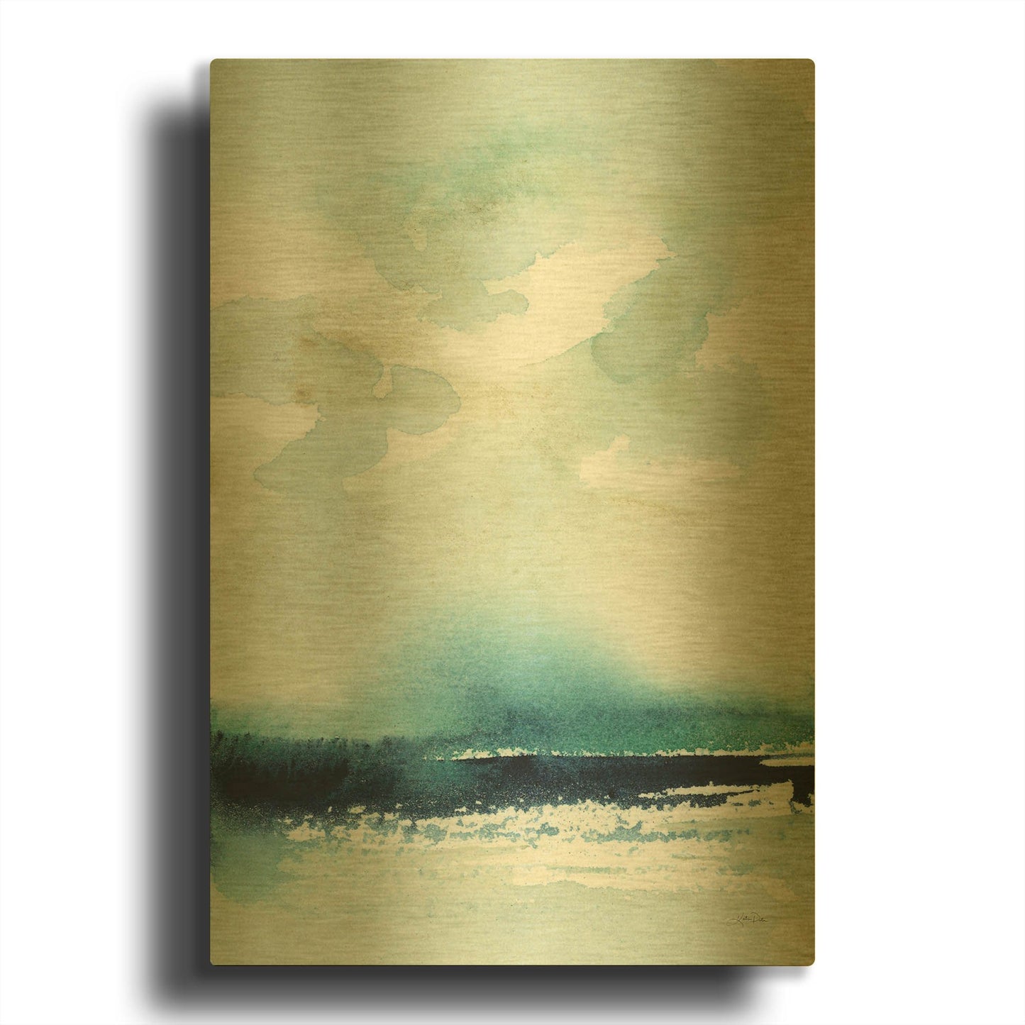 'Seascape' By Katrina Pete Gold Metal Wall Art