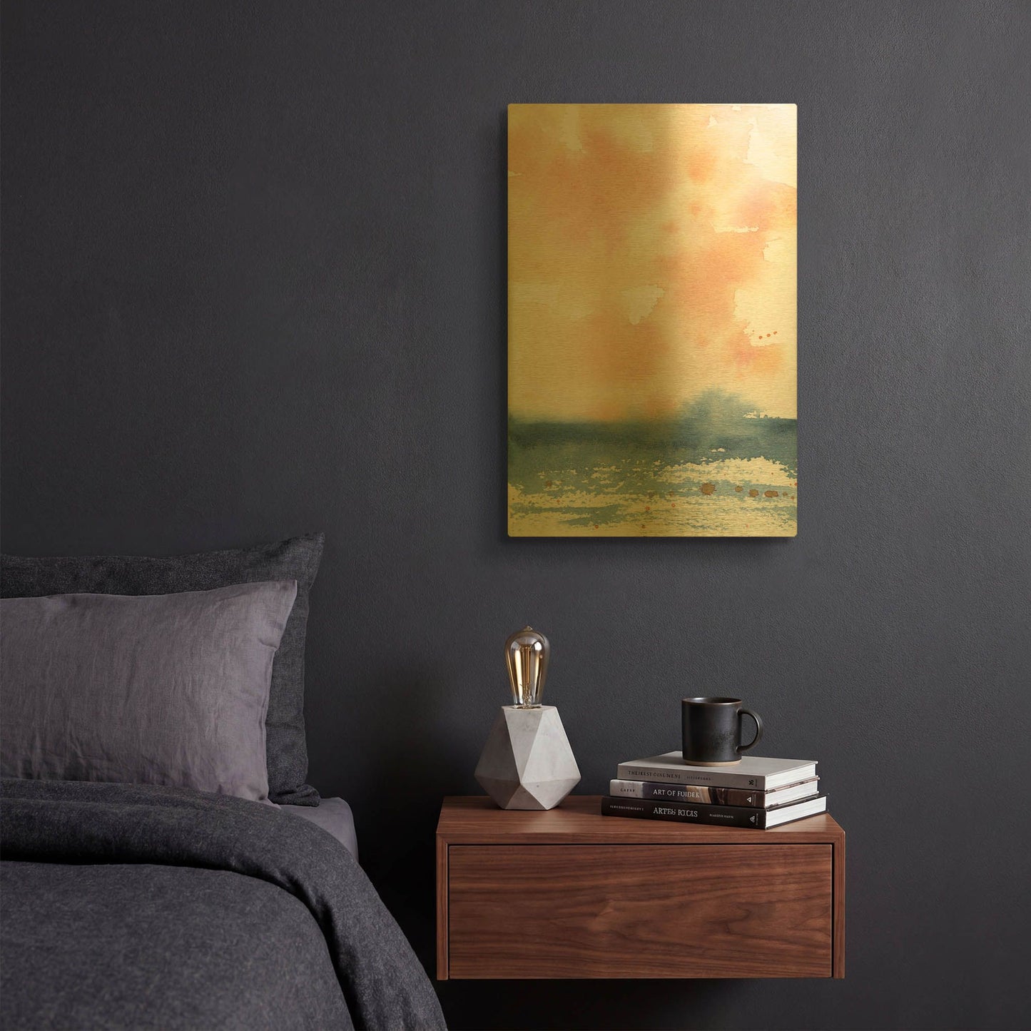 'Sunrise Seascape I' By Katrina Pete Gold Metal Wall Art