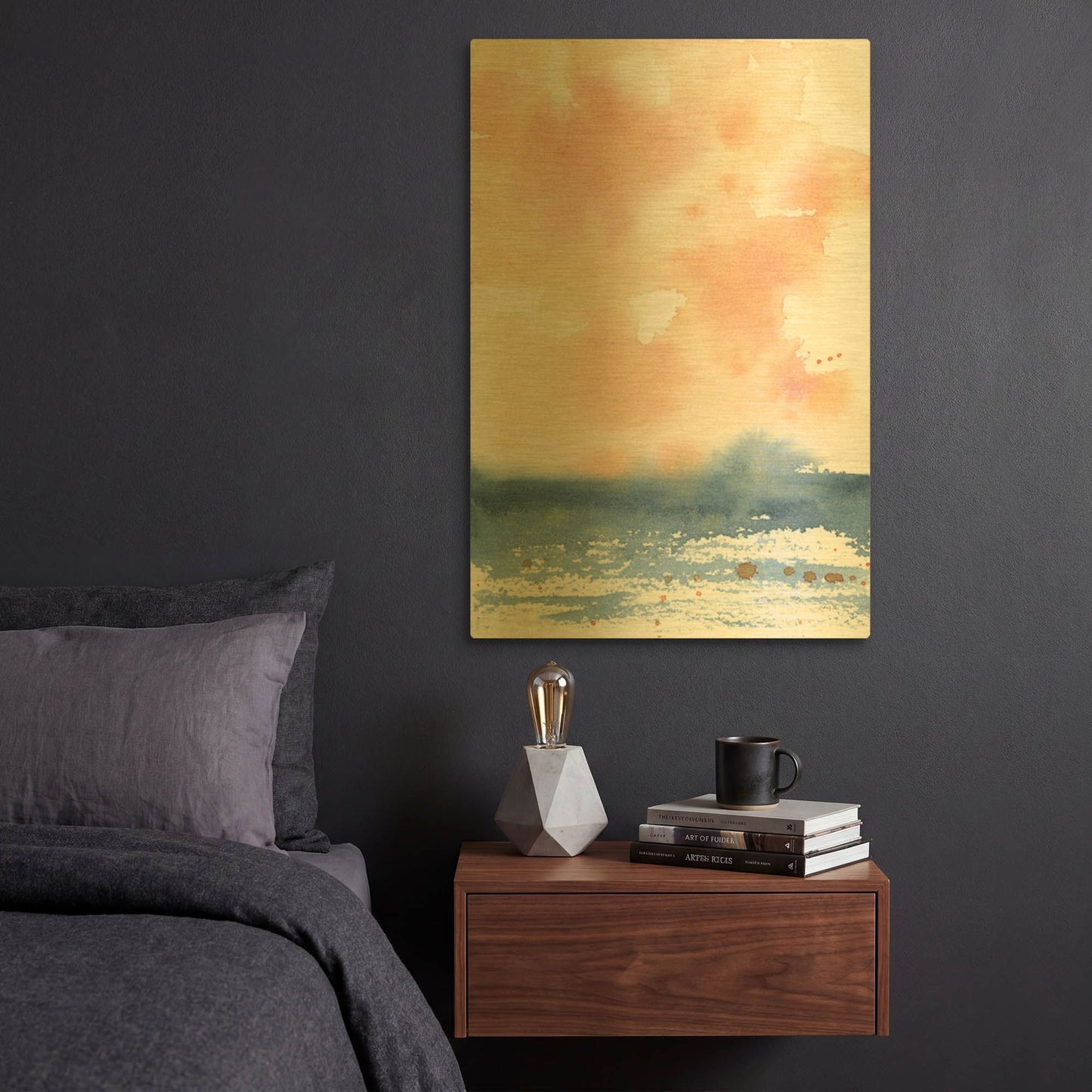 'Sunrise Seascape I' By Katrina Pete Gold Metal Wall Art