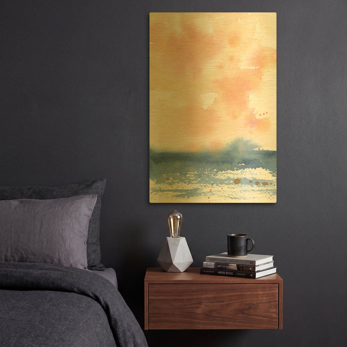'Sunrise Seascape I' By Katrina Pete Gold Metal Wall Art