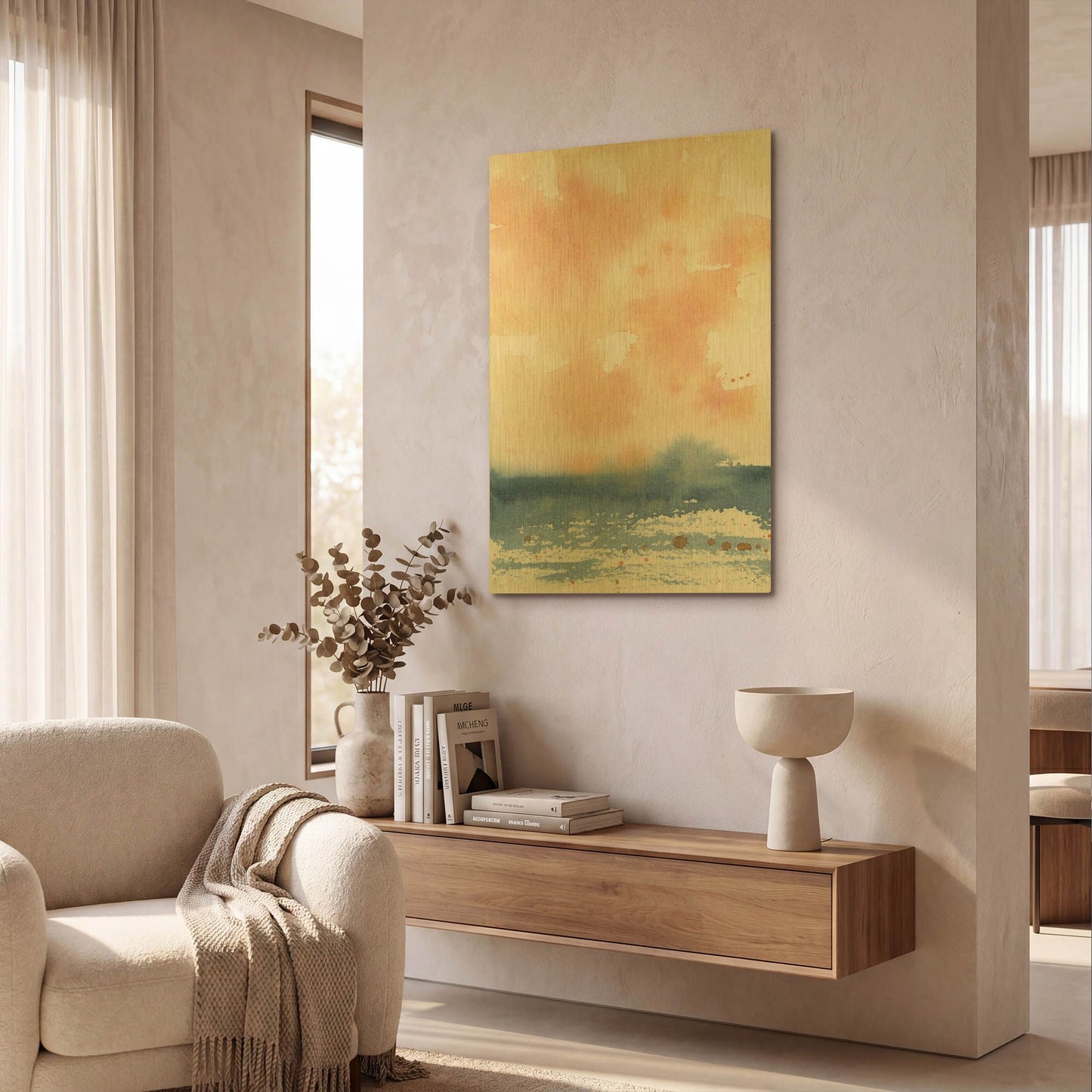 'Sunrise Seascape I' By Katrina Pete Gold Metal Wall Art