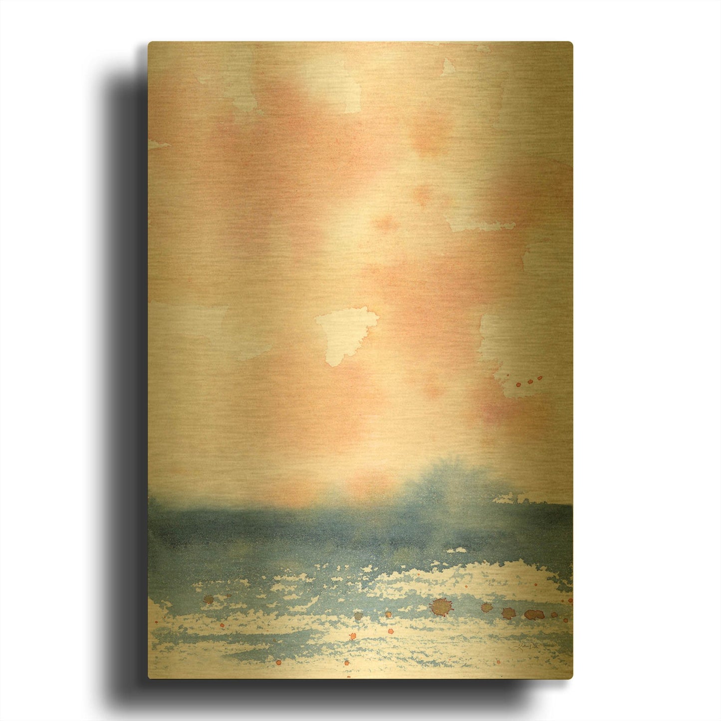 'Sunrise Seascape I' By Katrina Pete Gold Metal Wall Art