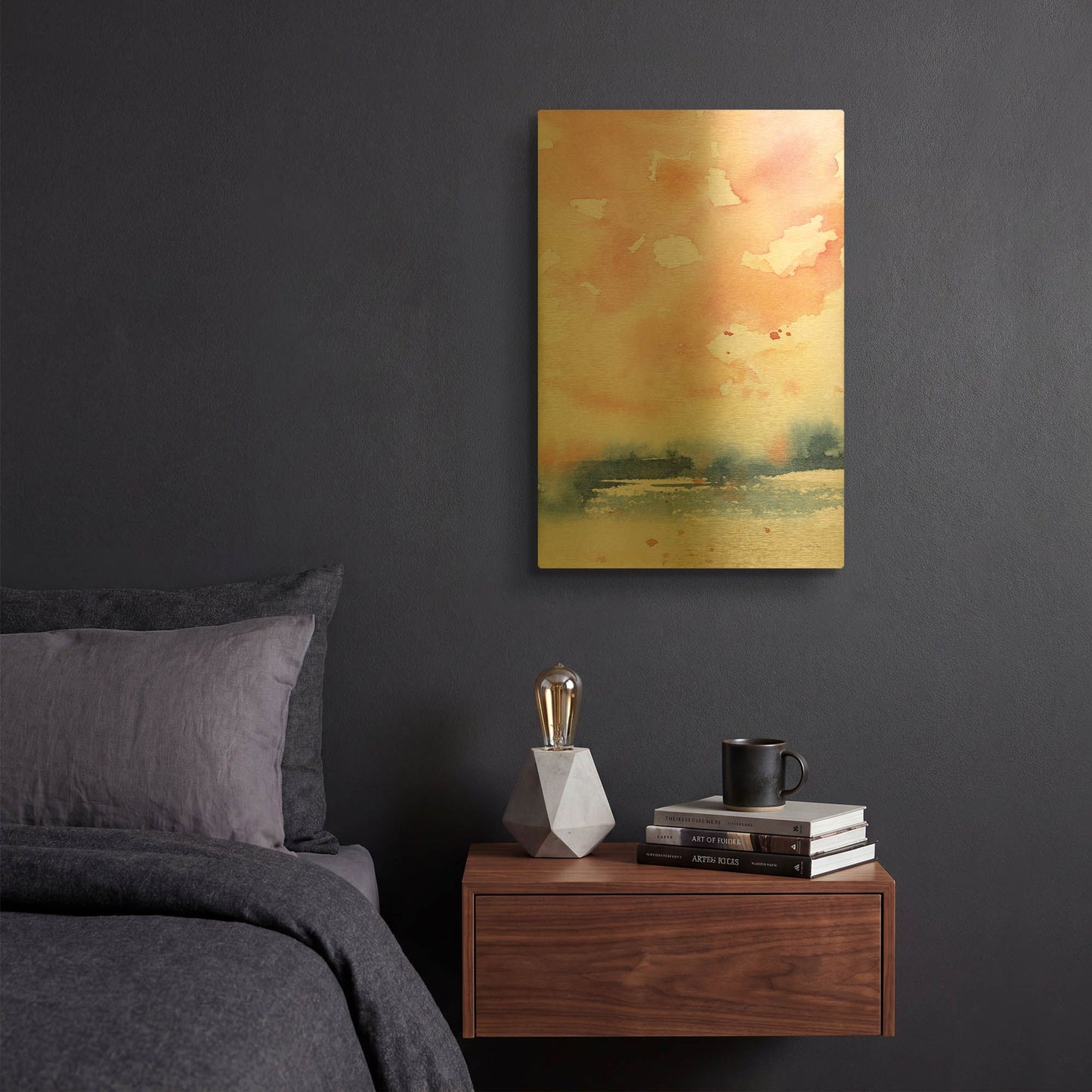 'Sunrise Seascape II' By Katrina Pete Gold Metal Wall Art