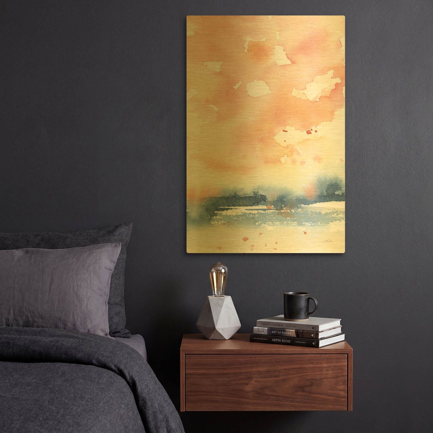 'Sunrise Seascape II' By Katrina Pete Gold Metal Wall Art