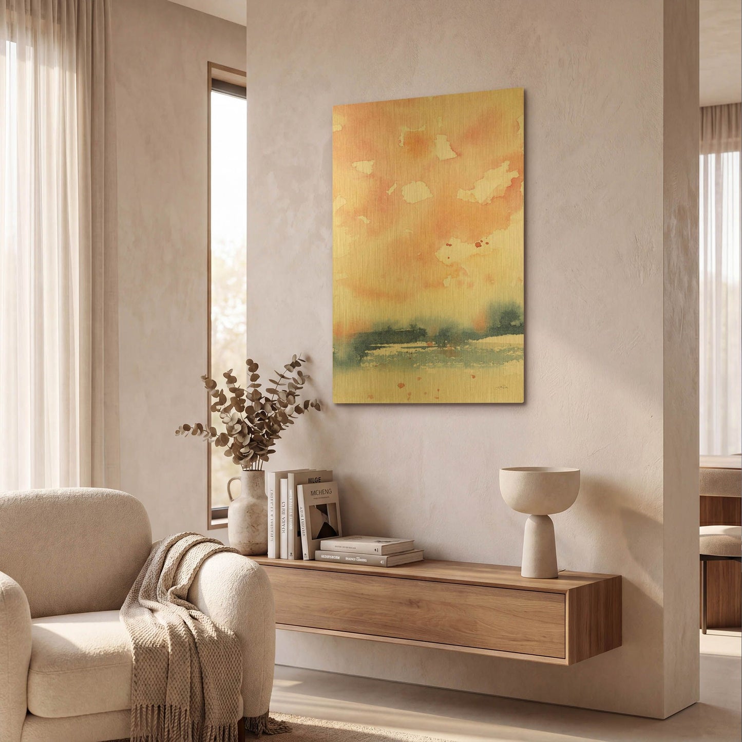 'Sunrise Seascape II' By Katrina Pete Gold Metal Wall Art