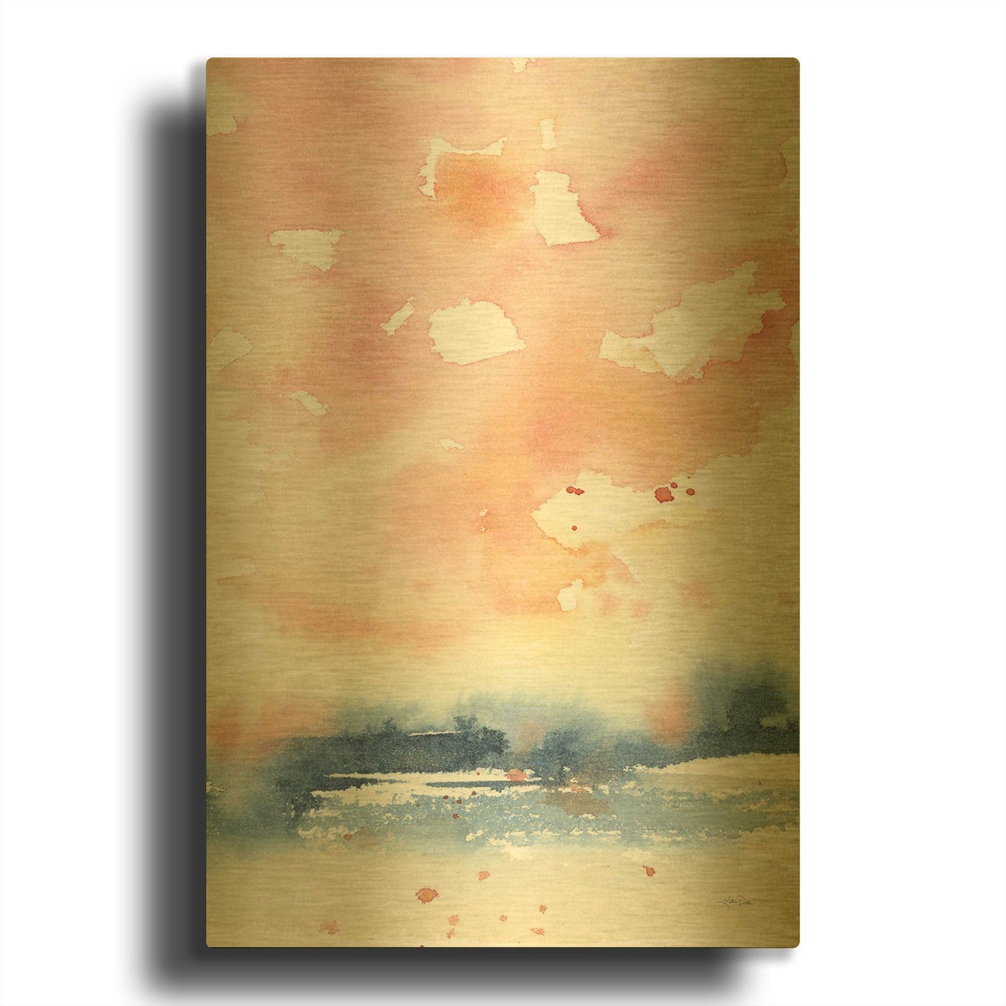 'Sunrise Seascape II' By Katrina Pete Gold Metal Wall Art
