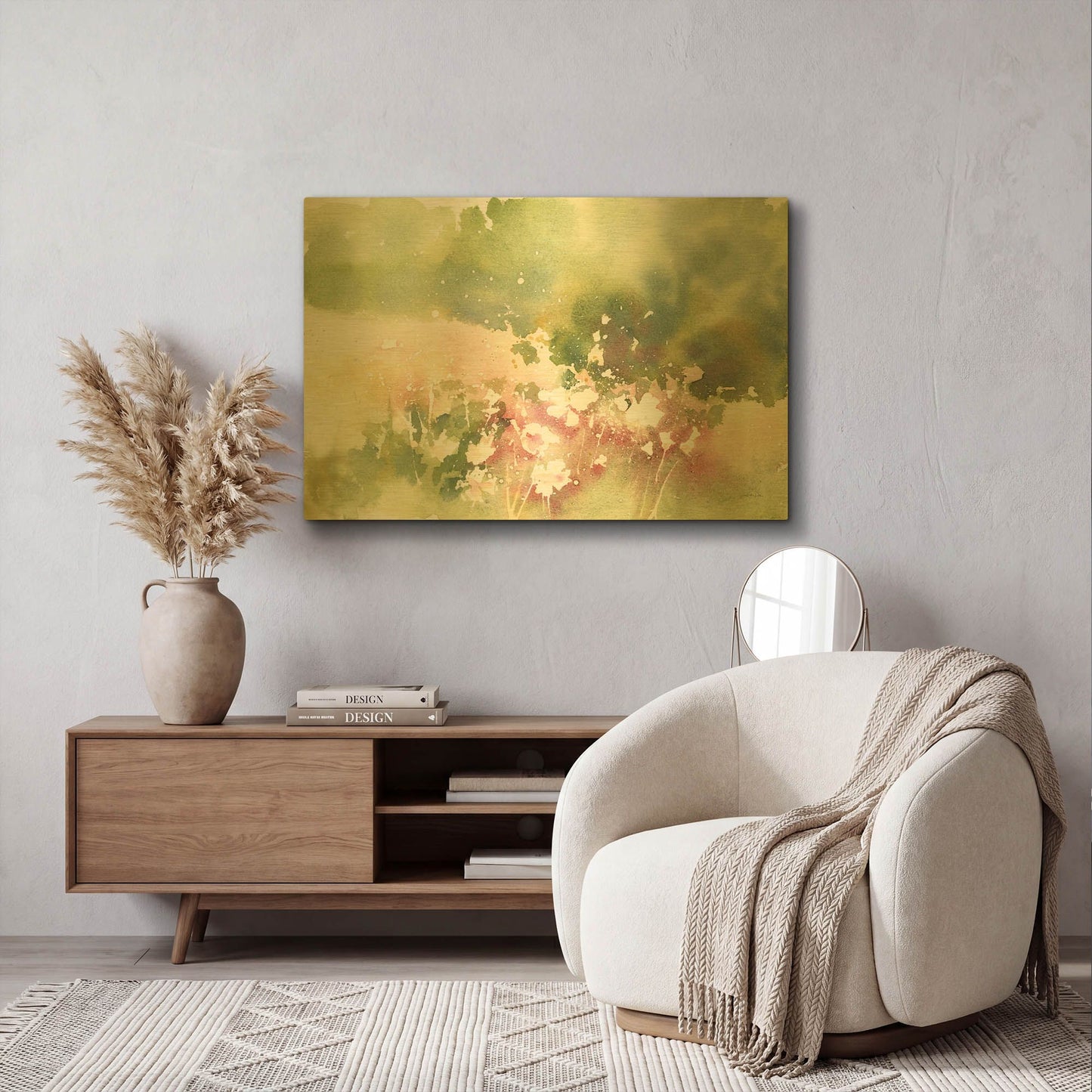 'Floral Field' By Katrina Pete Gold Metal Wall Art