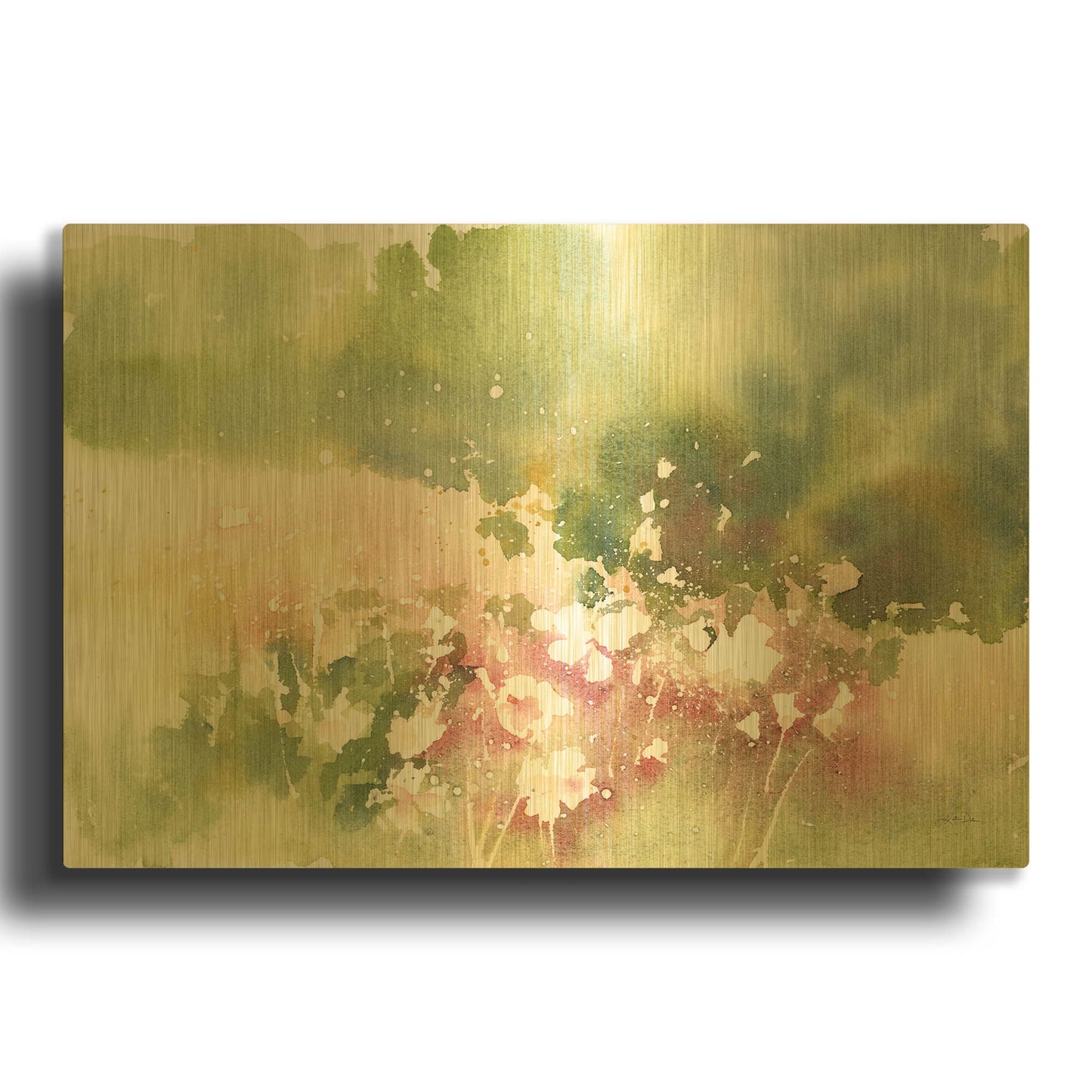 'Floral Field' By Katrina Pete Gold Metal Wall Art