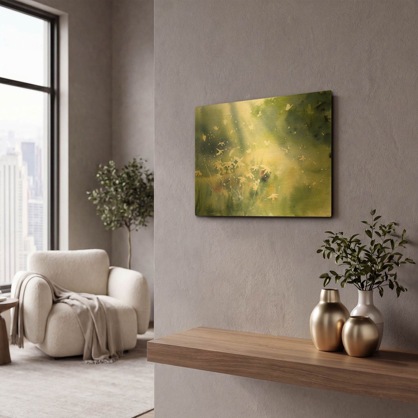 'Landscape Light' By Katrina Pete Gold Metal Wall Art