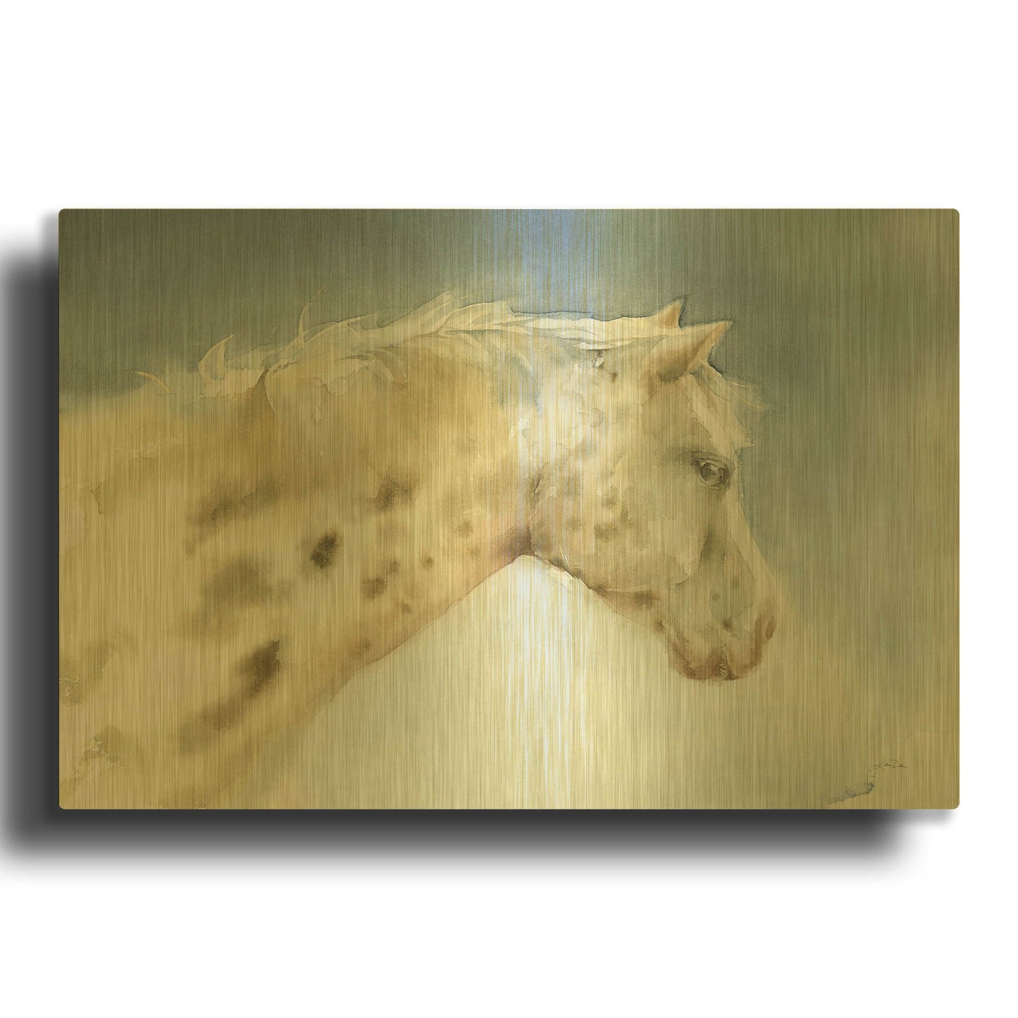 'Dapple Gray Horse' By Katrina Pete Gold Metal Wall Art