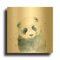 'Panda Cub' By Katrina Pete Gold Metal Wall Art