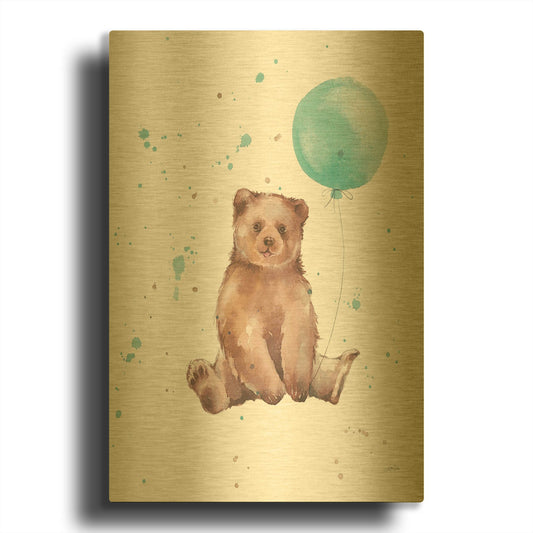 'Festive Bear' By Katrina Pete Gold Metal Wall Art