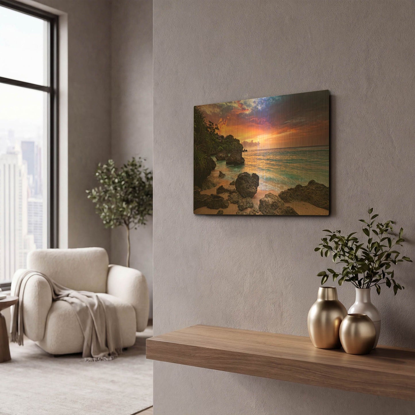 'Bali Vibes' By Jesse Estes Gold Metal Wall Art