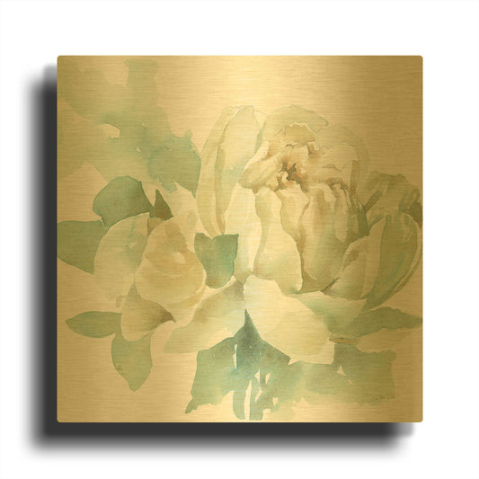 'Poetic Blooming I' By Katrina Pete Gold Metal Wall Art