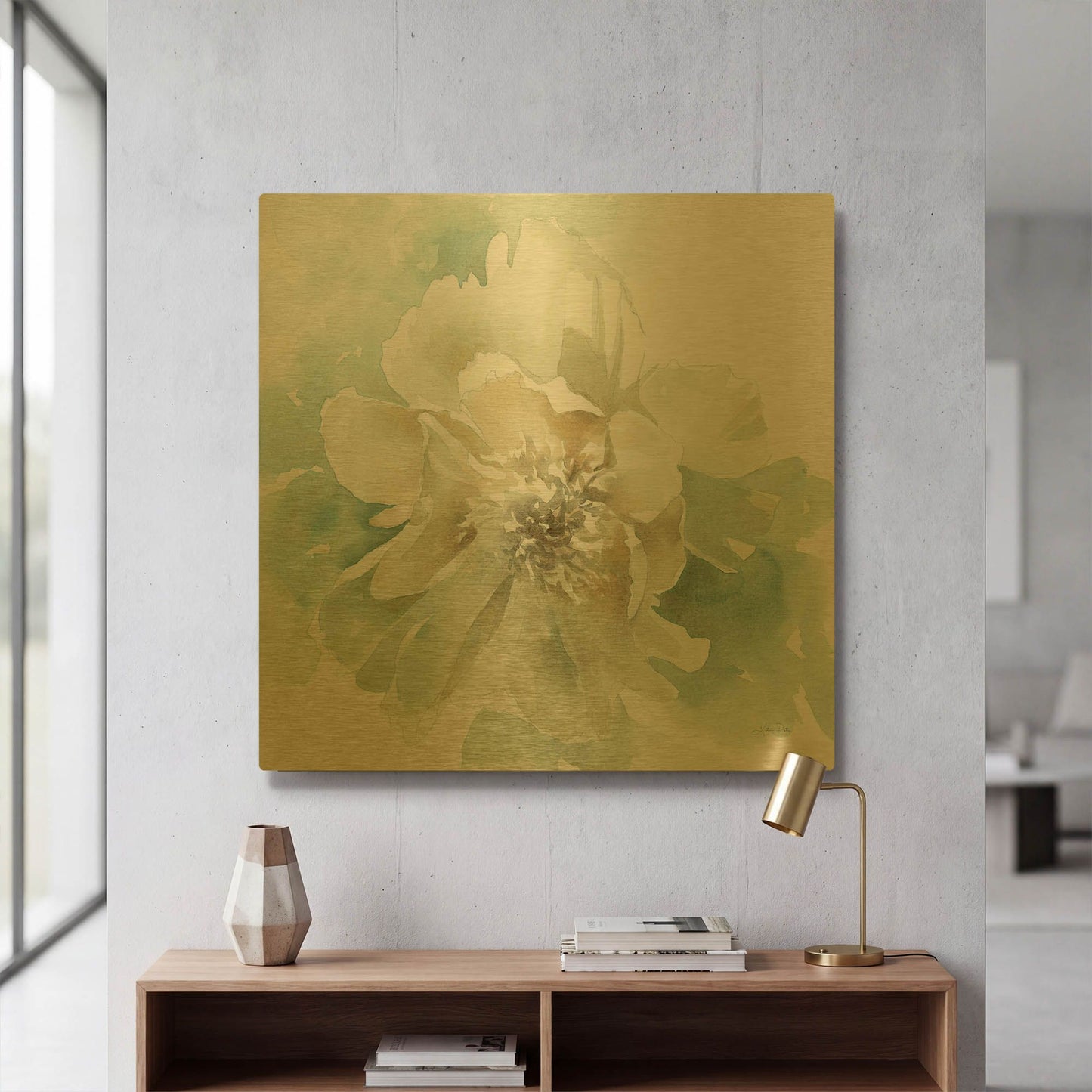 'Poetic Blooming II' By Katrina Pete Gold Metal Wall Art