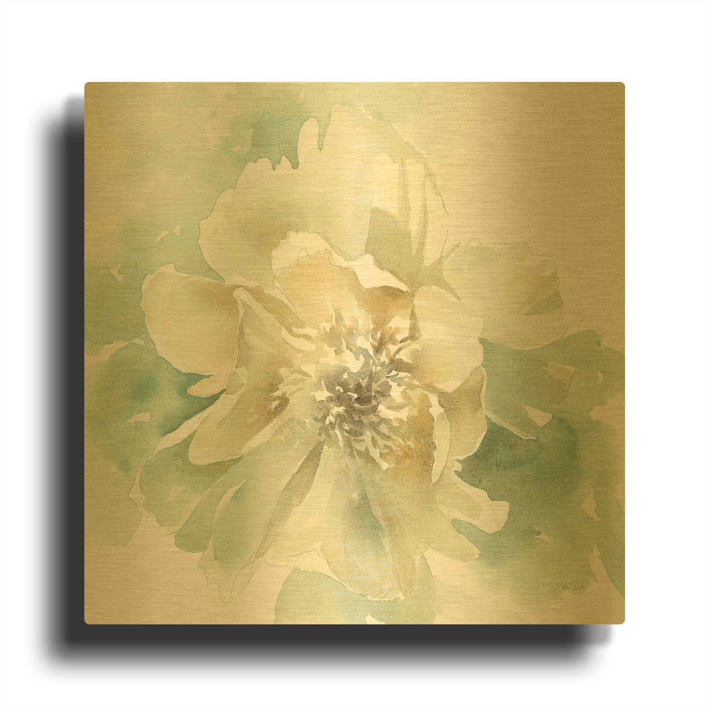 'Poetic Blooming II' By Katrina Pete Gold Metal Wall Art