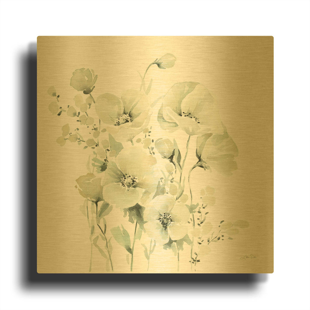 'Secret Garden Bouquet II' By Katrina Pete Gold Metal Wall Art