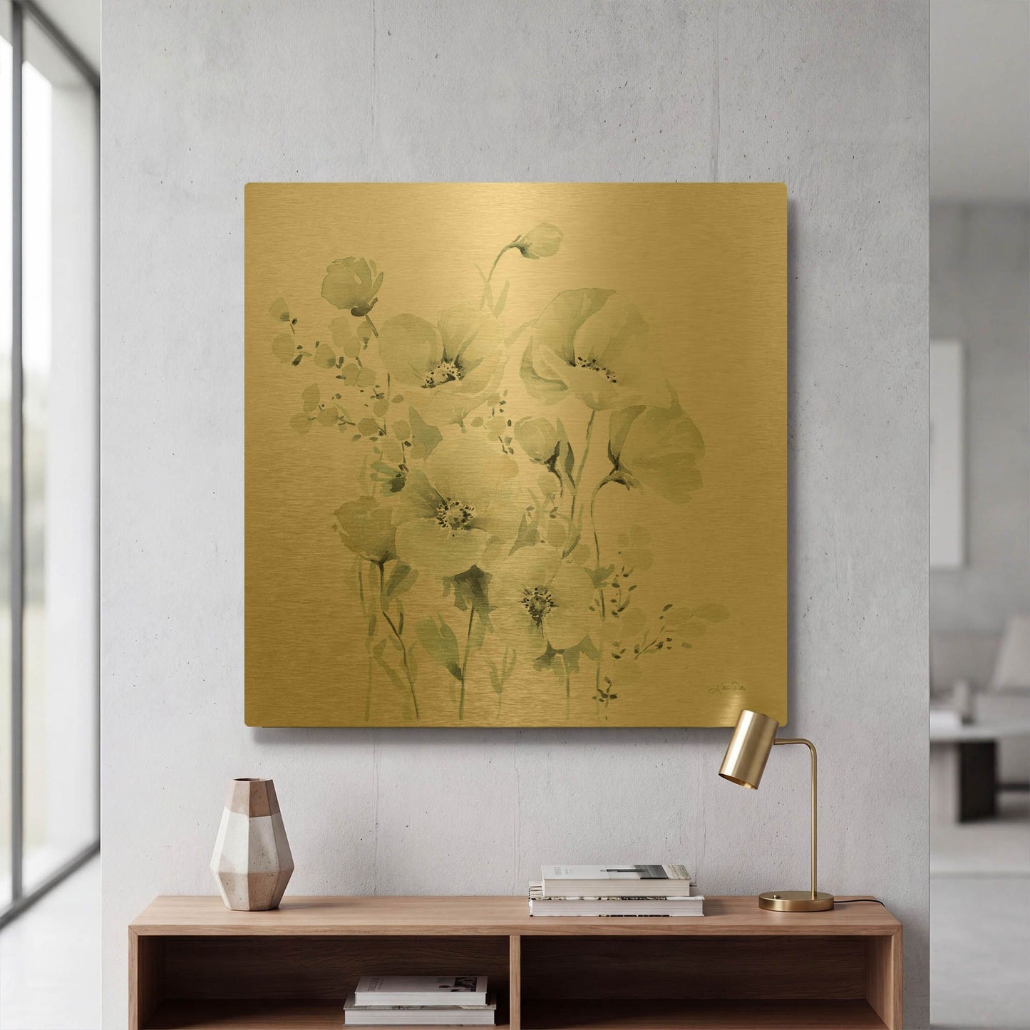 'Secret Garden Bouquet II' By Katrina Pete Gold Metal Wall Art