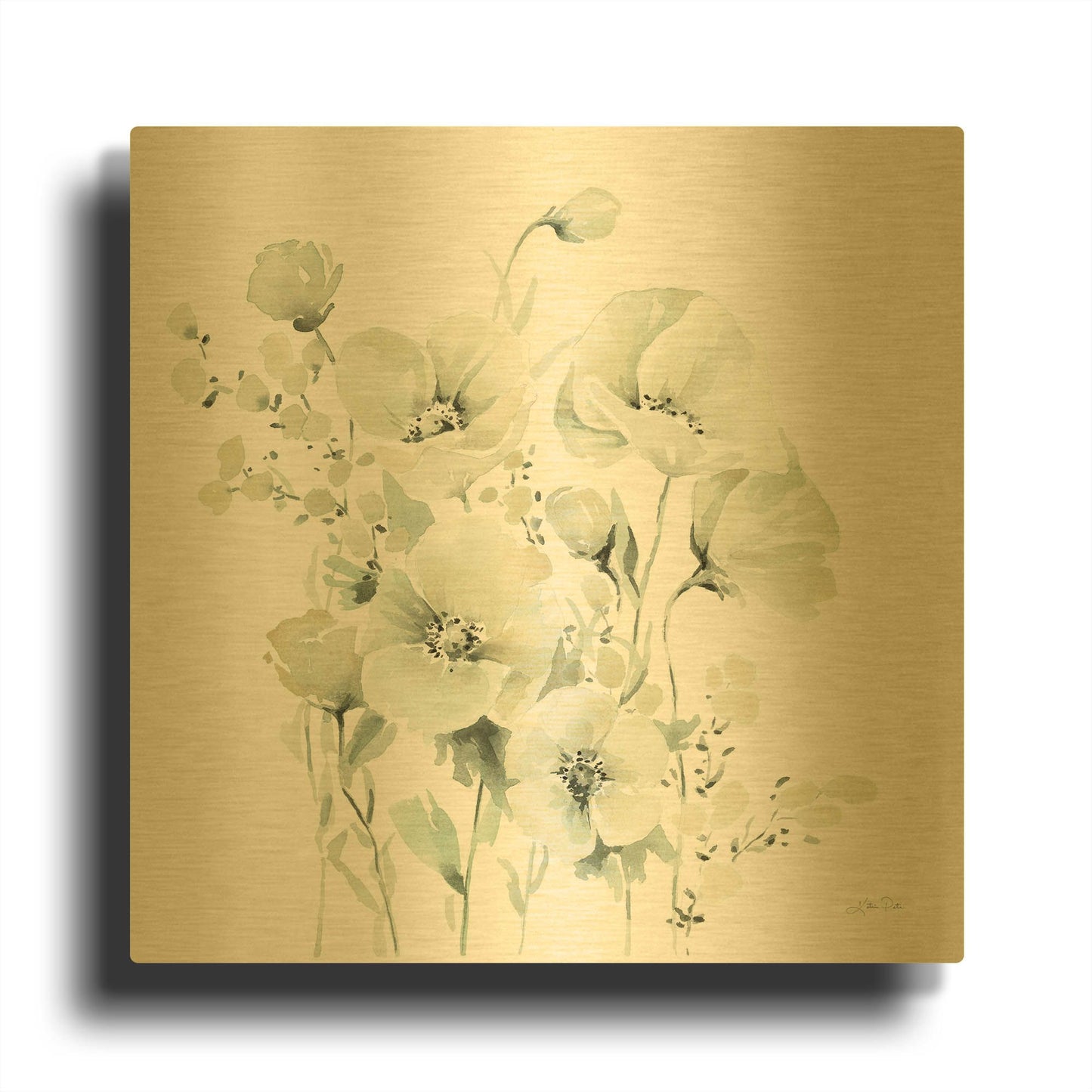 'Secret Garden Bouquet II' By Katrina Pete Gold Metal Wall Art