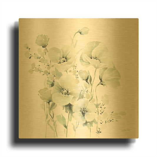 'Secret Garden Bouquet II' By Katrina Pete Gold Metal Wall Art