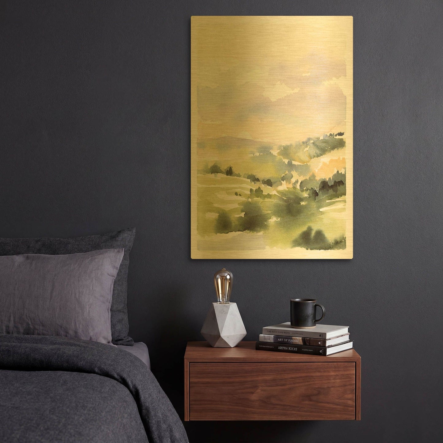 'Spring Hills I' By Katrina Pete Gold Metal Wall Art