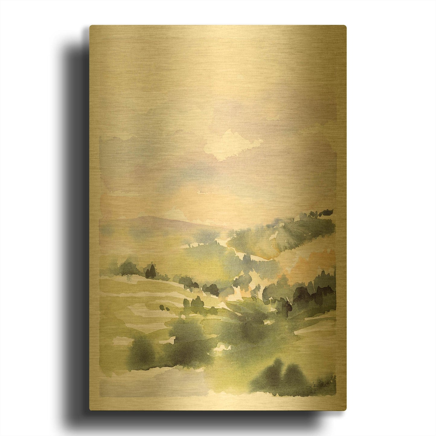 'Spring Hills I' By Katrina Pete Gold Metal Wall Art
