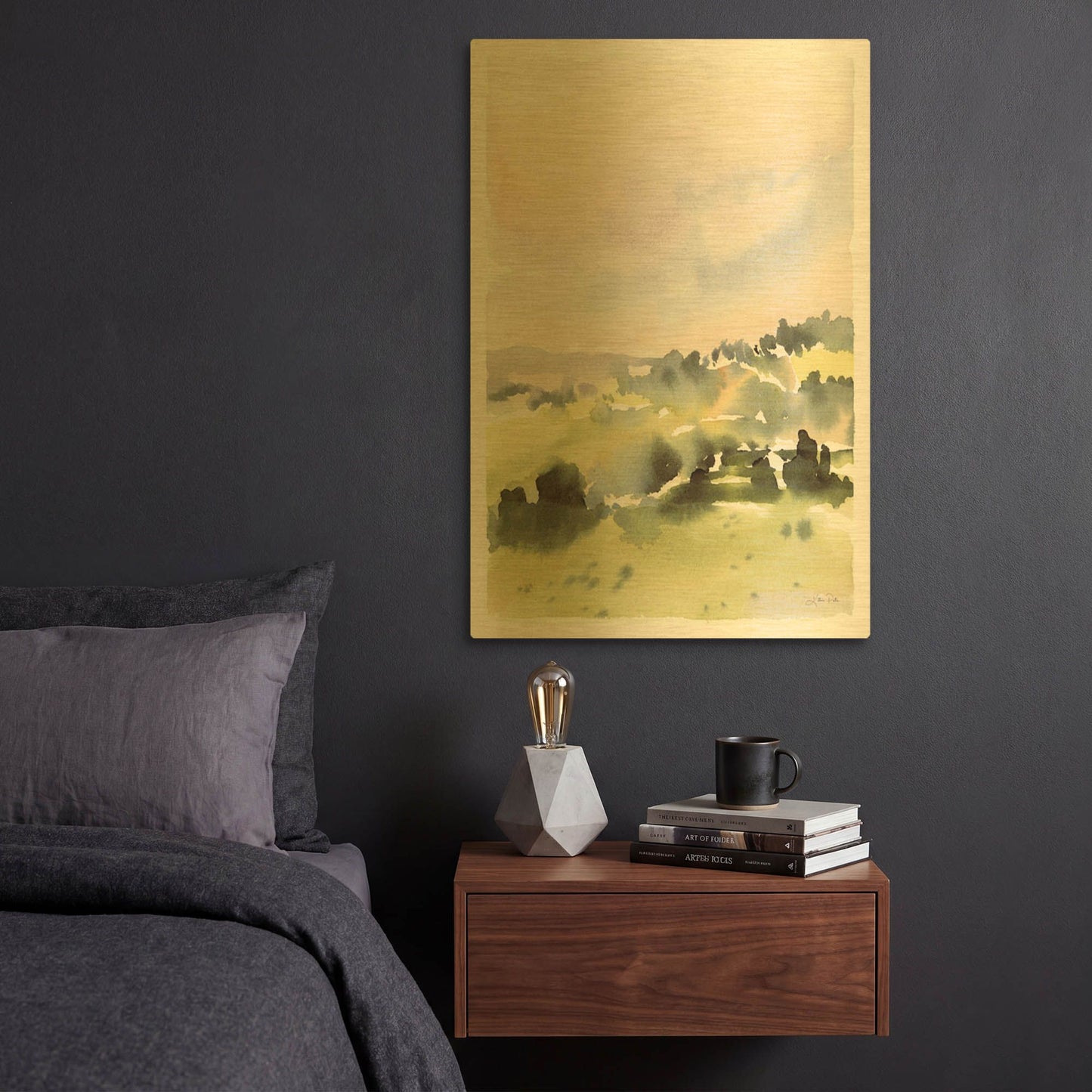 'Spring Hills II' By Katrina Pete Gold Metal Wall Art