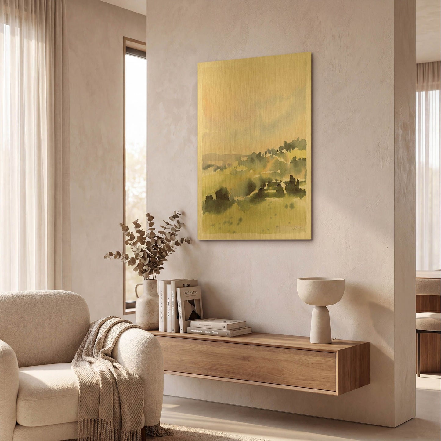 'Spring Hills II' By Katrina Pete Gold Metal Wall Art
